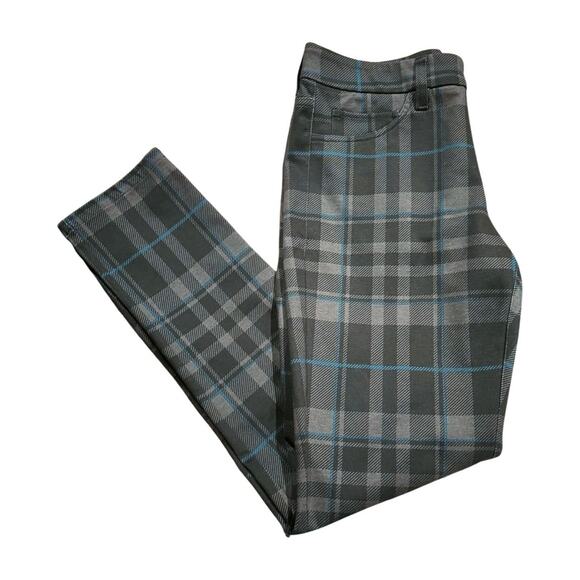 41 Hawthorn Plaid Pants Sz 6 Blue Gray Skinny Stretch Trousers Workwear academia - Picture 1 of 10